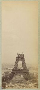 Construction de la tour Eiffel, 7ème arrondissement, Paris. 14 septembre 1888