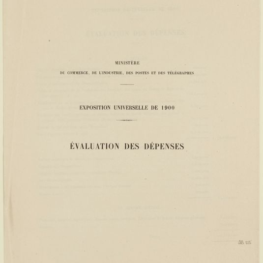 Exposition universelle de 1900 / Evaluation des dépenses
