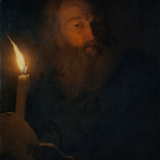 Old Man reading by Candlelight