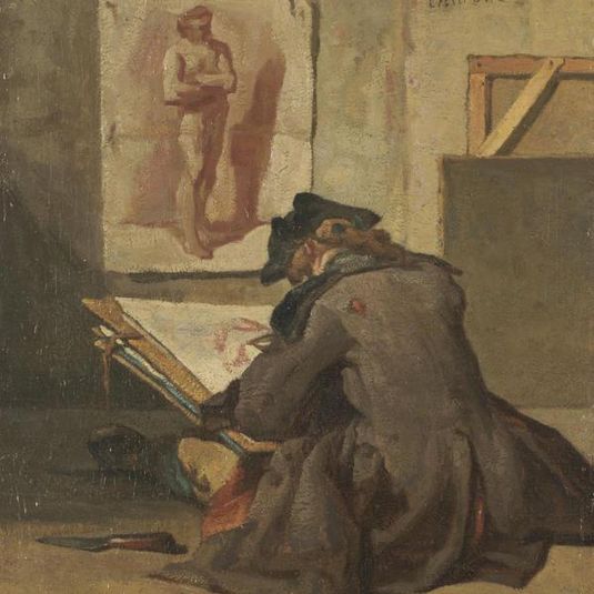 Young Student Drawing by Chardin