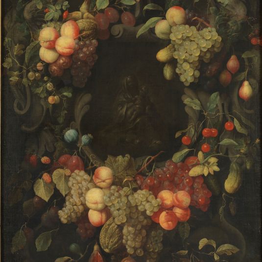 The Virgin with the Child inside a festoon of fruit
