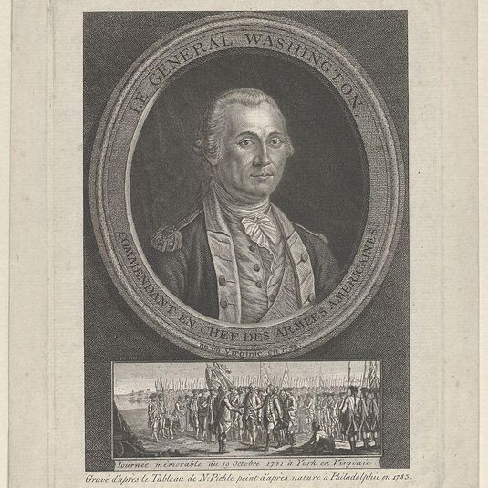 Le Général Washington, Commendant en Chef des Amées Americaines, né en Virginie en 1733