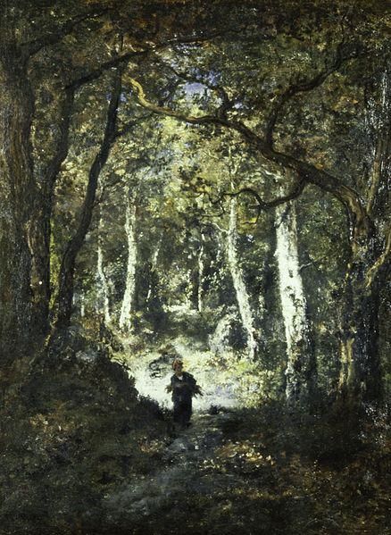 Forest Interior with Wood Gatherer
