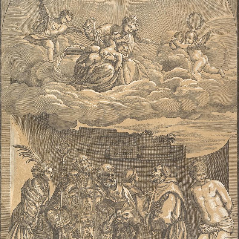 The Virgin in the Clouds and Six Saints