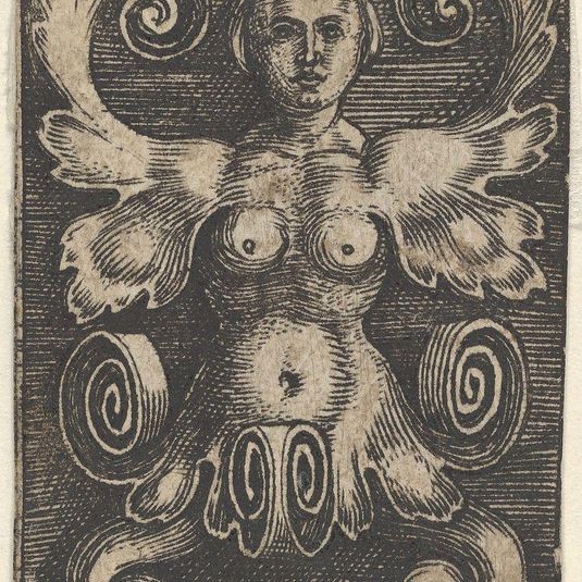 Vertical Panel with a Half-Length Female with Leaves as Arms