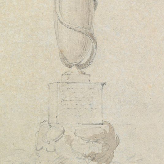 Study of a Tombstone, Carved in the Shape of an Urn