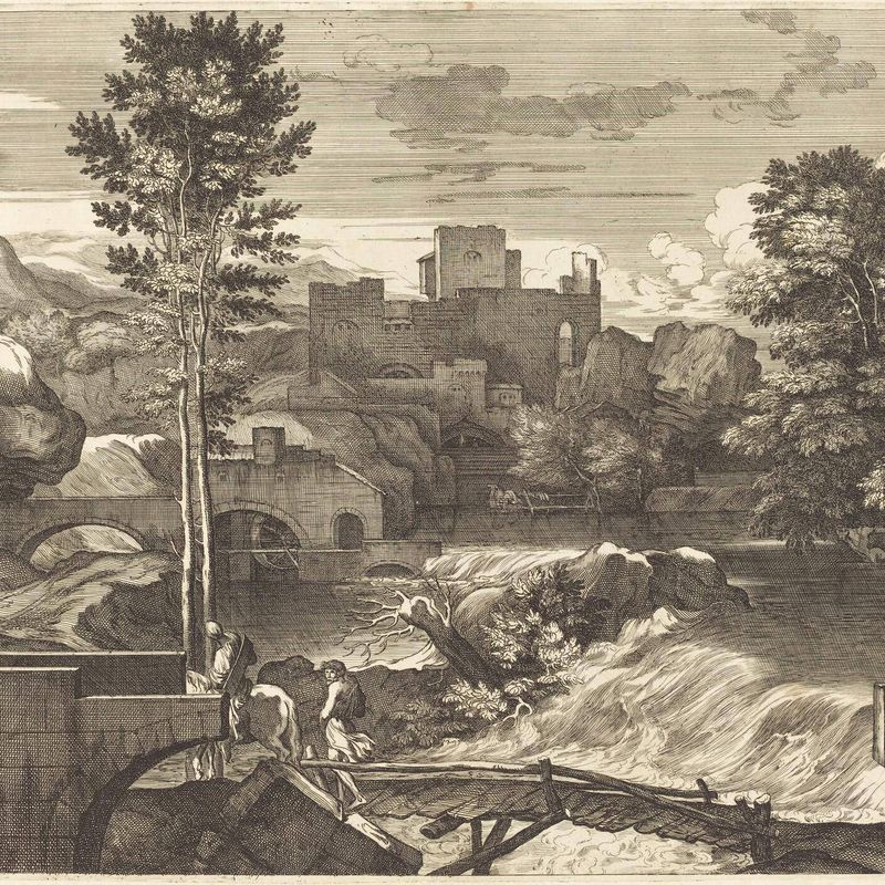 Landscape with Two Figures on a Bridge
