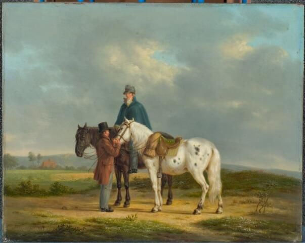 Twee ruiters in een landschap