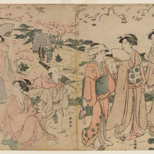 Women Viewing Cherry Blossoms at Asukayama