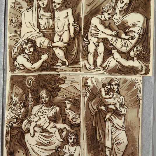 Madonna and Child and St. John, Study after Francia; Madonna and Child with St. John, Study after Dossi; Madonna and Child with St. John, Bishop Saint, St. Appolonia; Madonna and Child in Niche, Study after Sculpture by Salvator Mundy