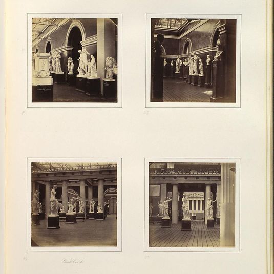 [Sculpture Court Flanked by Torso of Marsyas and Sacrificial Altar; Sculpture Court with Bust of Caracalla; Greek Court with Sculptures of Mercury, Faun, and Ariadne; Roman Court with Three Sculptures of Venus]