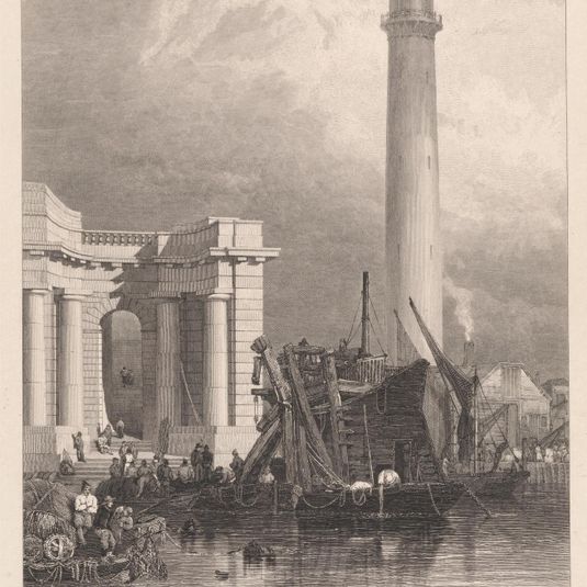 Part of Waterloo Bridge with the Shot Tower and Company