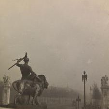 One of Four Lion Statues around Queen Victoria Monument,

London