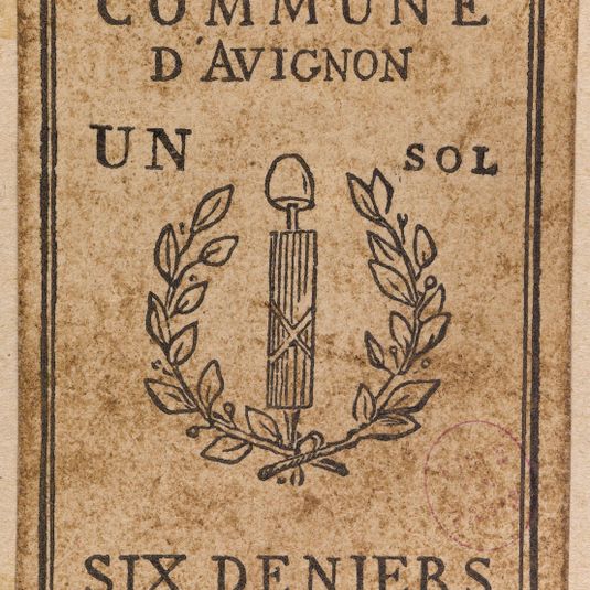 Billet d'1 sol, 6 deniers, commune d'Avignon