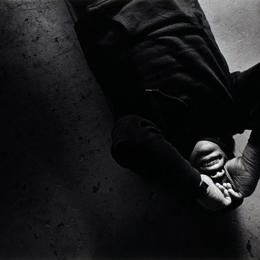 Unidentified boxer in despair