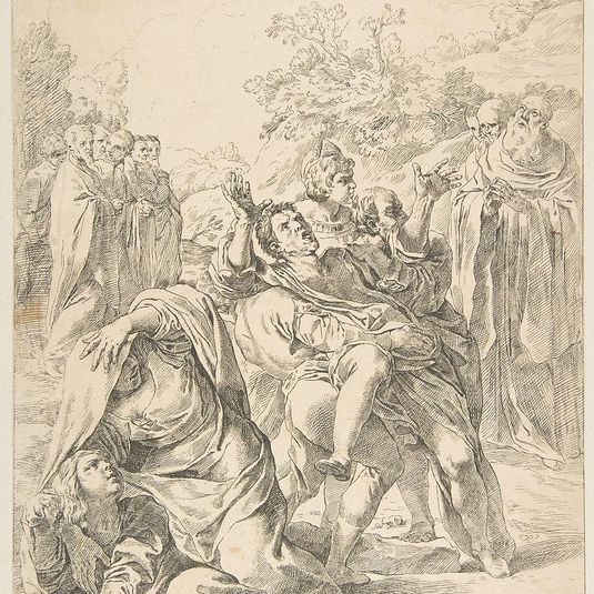 Saint Benedict exorcising a demon