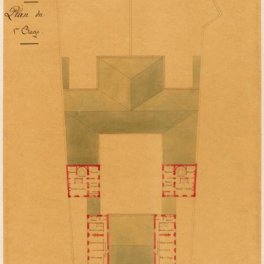 Avant-projet d'Ecoles et d'Asile Rue Fessart ancien Belleville XIX arrondissement Plan du 1er étage