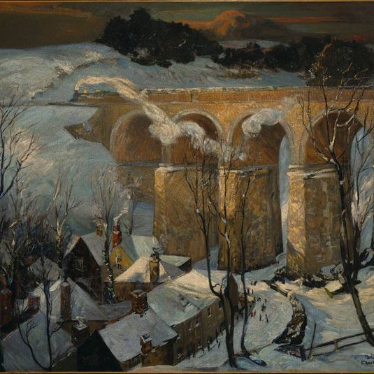 The Great Western Railway Viaduct, St. Austell, Under the Snow - St. Ives