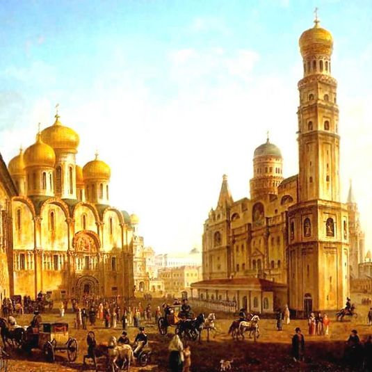 The Cathedral Square in the Moscow Kremlin