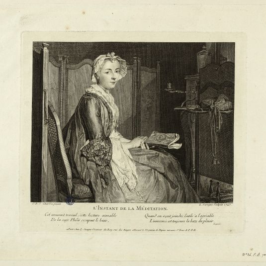 L'Instant de la méditation d'après Chardin (Bocher 26 ; Marianne Roland Michel XXXII p. 279)