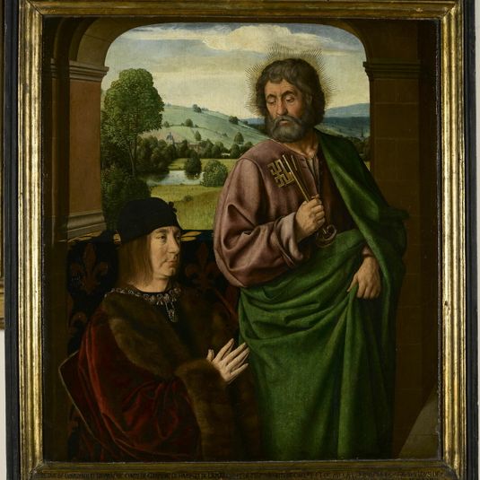 Peter II, Lord of Beaujeu, Duke of Bourbon (1439-1503), presented by Saint Peter