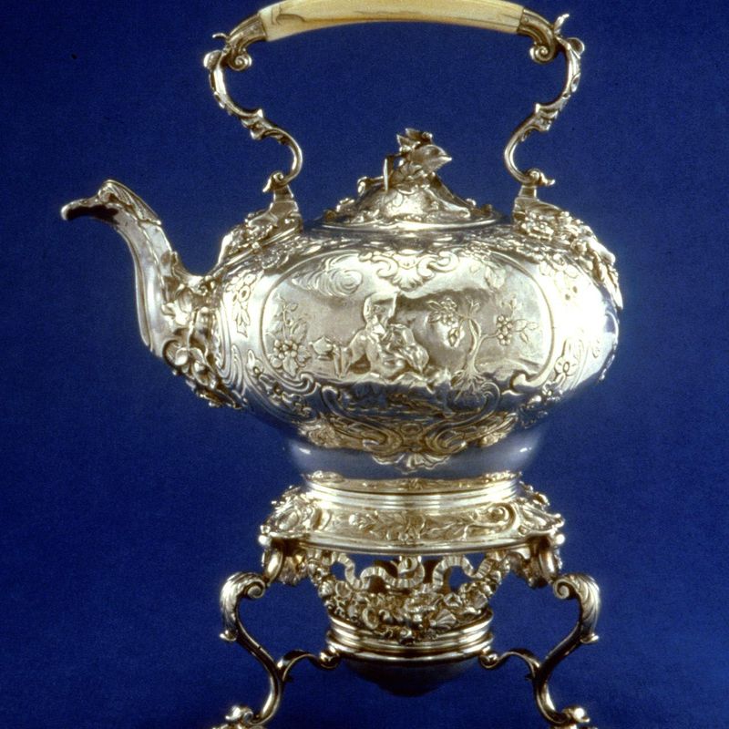Teakettle, Stand, and Lamp