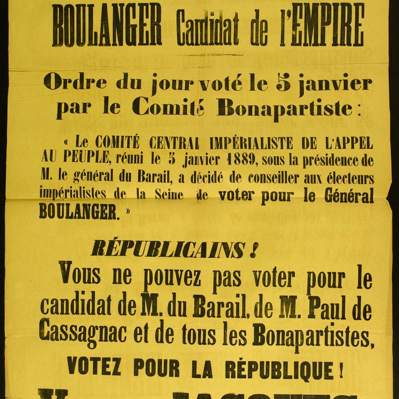 Election Législative du 27 Janvier 1889/ BOULANGER Candidat de l'EMPIRE