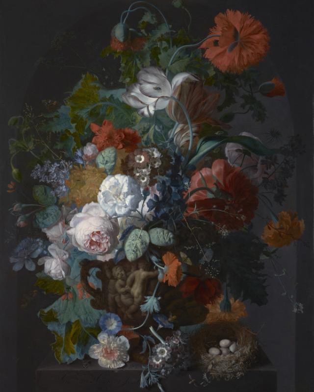 Flower Still Life with Bird's Nest