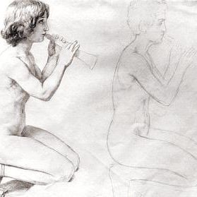 Study for the painting, "Apollo, Hyacinth and Cypress"