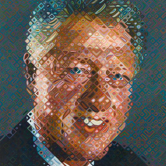 Visual Description of William J. Clinton by Chuck Close