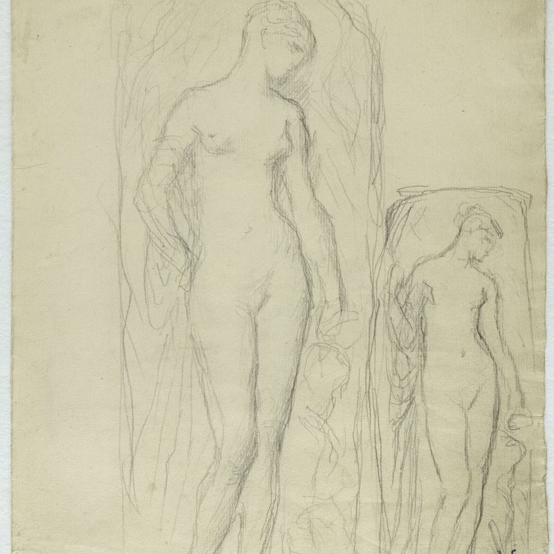 Deux femmes nues de profil (verso) / Etude de corps et d'un canard (verso)