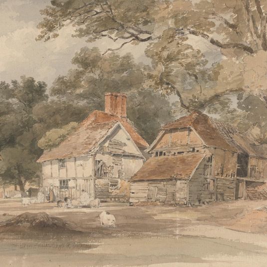 Farm Buildings among Trees