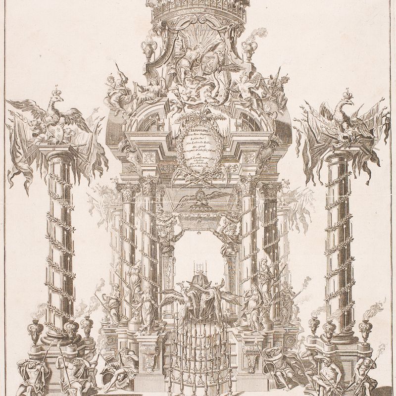 Trauergerüst für Kaiser Leopold I. in der Augustinerkirche in Wien, 1705