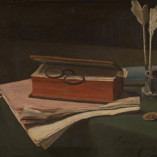 Still Life with Book, Papers and Inkwell