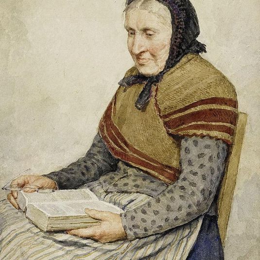 Grossmutter beim Bibel lesen