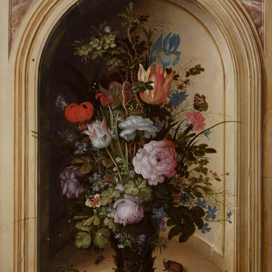 Vase of Flowers in a Stone Niche