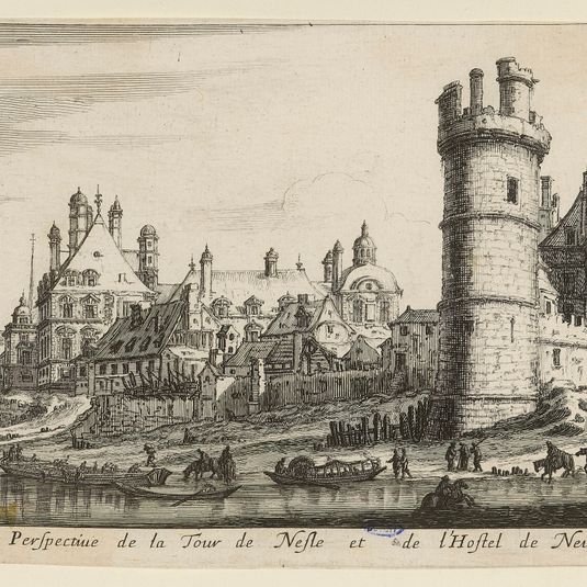 Vues et perspectives nouvelles. Titre. Vues et perspective de la Tour de Nesle et de l'Hôtel de Nevers. Quatrième numéro d'une suite de 8 pièces. (A. de Vesme XXI - Troisième section, pièces douteuses et pièces dont la gravure ou le dessin est attribué...