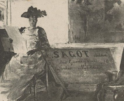 Alexandre Lunois - Business card of print dealer Edmond Sagot Smartify Editions