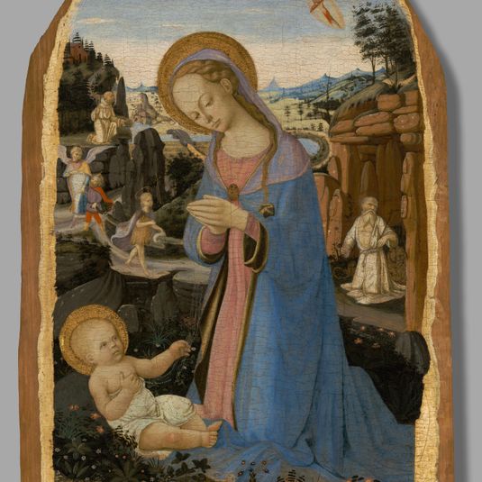 The Adoration of the Christ Child with Saint Francis of Assisi Receiving the Stigmata; Tobias and the Angel; Saint John the Baptist in the Wilderness; and the Penitent Saint Jerome