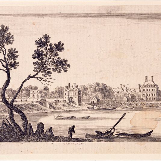 Vue et perspective du jardin et Pont des Tuileries