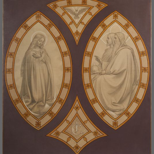 Esquisse pour l'église Saint-Séverin : La Vierge devant la Trinité