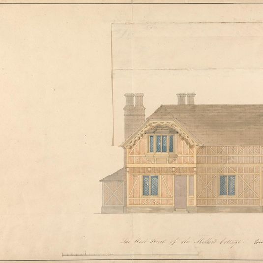The Miller's Cottage at Chatsworth, Derbyshire: West Front Elevation