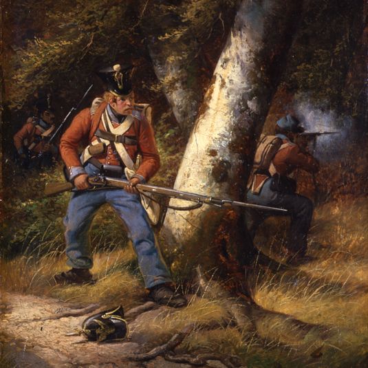 “Soldiers in an Outpost Fencing”