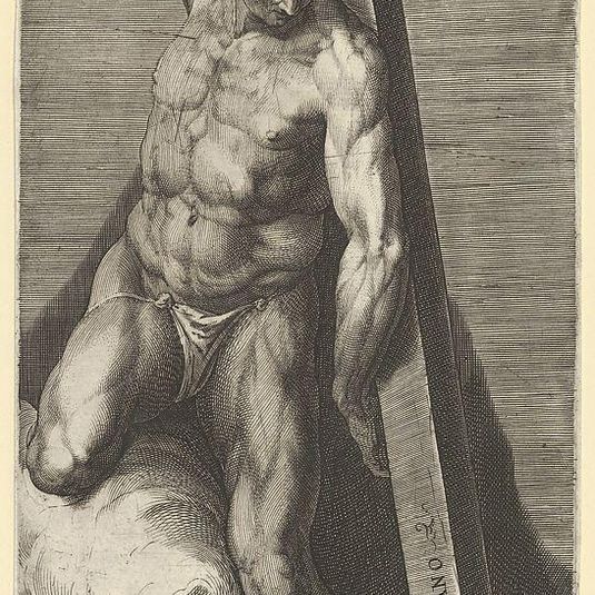 The Good Thief, after Michelangelo's 'The Last Judgment' fresco in the Sistine Chapel