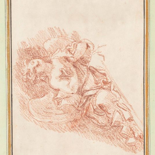 Winged figure praying