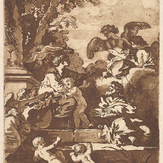 The Holy Family with Angels, in an album containing Recueil de Compositions par Lagrenée Le Jeune (Collection of Compositions by Lagrenée the Younger)