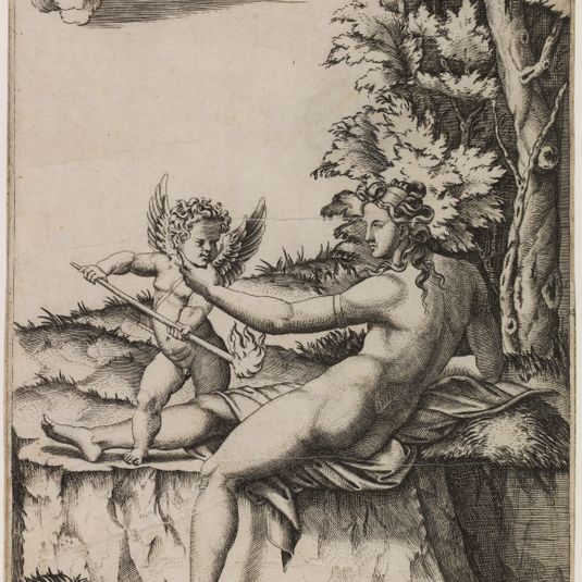 Vénus et l'Amour d'après Jules Romain (Bartsch 318 - Bartsch illustré tome 26 (volume 14, 1ère partie), page 320)