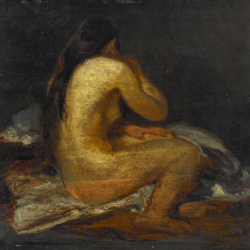 Femme nue assise