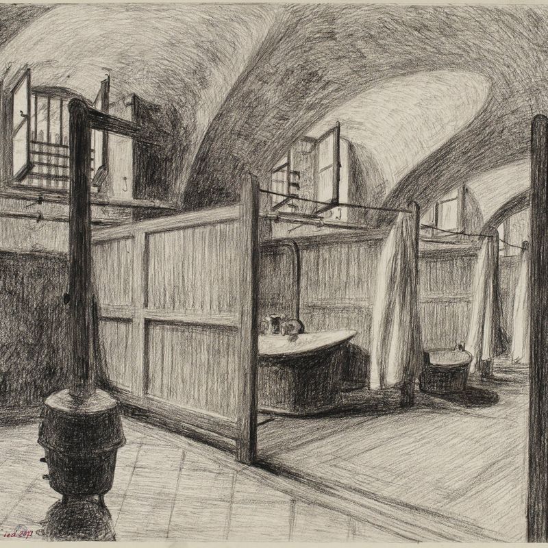 Prison de Saint-Lazare : salle de bains