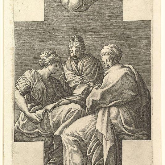 Three Muses and a Gesturing Putto